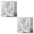 thumbnail image 3 of Cortinas de ducha impermeables Moyic flores de color agua 180cm a prueba de moho 2piezas, 3 of 6
