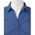 thumbnail image 2 of Doublju Women's Long Sleeve Slim Fit Button Down Dress Shirt (Plus Size Available), 2 of 5