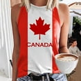 thumbnail image 2 of Hpapadks Womens Summer Tank Tops Canada Day Print Sleeveless Shirt Tops Crew Neck Basic Tanks Camisole Tops for Women Brick Red L, 2 of 4