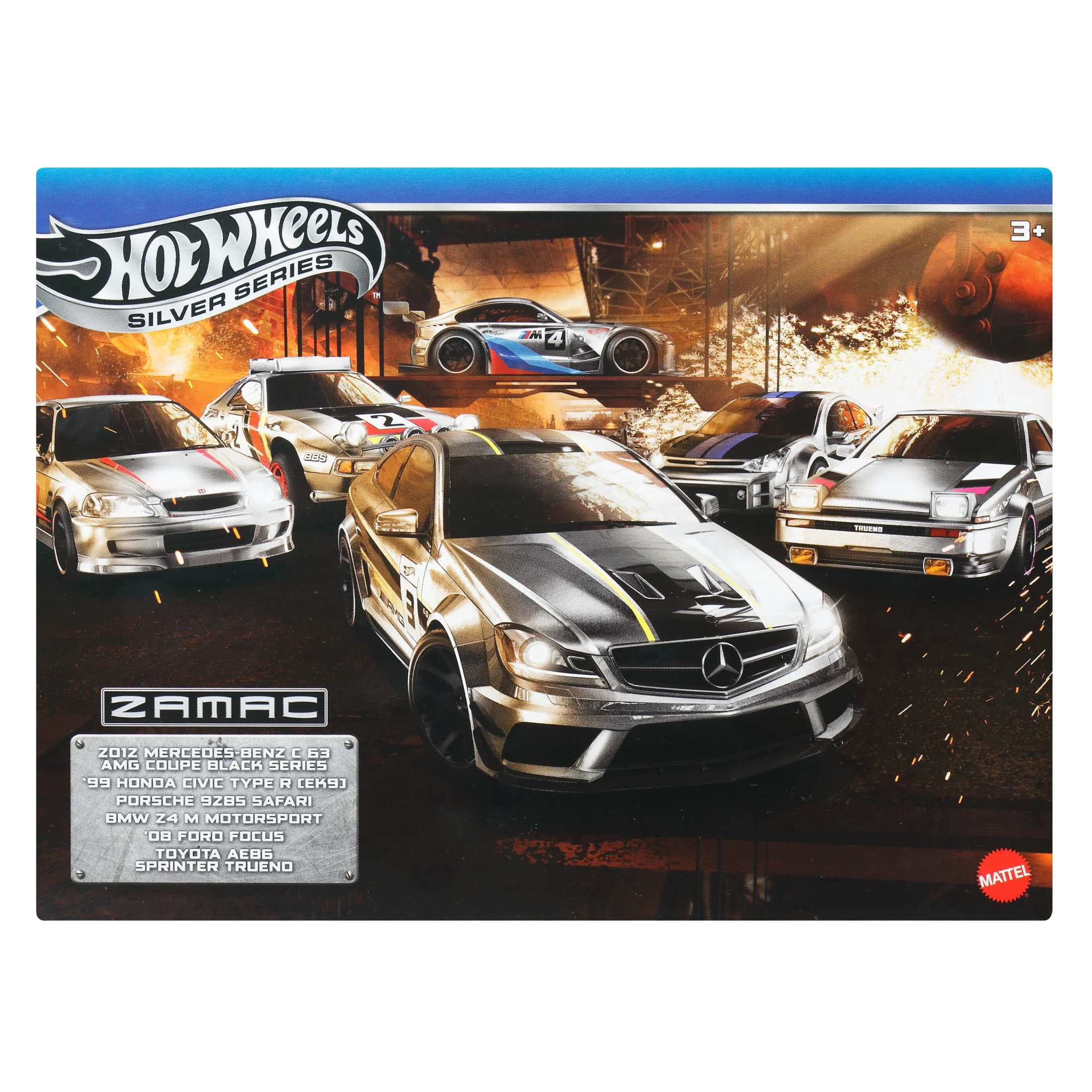 Hot Wheels 1:64 Scale Die-Cast Toy Cars & Trucks, Set of 6 Zamac Vehicles (Styles May Vary) [Walmart Exclusive]