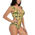 thumbnail image 3 of Disketp African PrintWomen's Ruffled One Piece Swimsuit V Neck-Small, 3 of 8