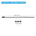 thumbnail image 2 of Uxcell Ball Bead Chain Beaded Necklace Chains 4 Inch 2.4mm/0.1inch for Jewelry Making,Pack of 100(Black), 2 of 6