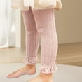 thumbnail image 4 of XinLfly Baby Toddler Girl's Tights Cable Knit Leggings Little Girls Solid Color Lace Stockings Bows Cotton Pantyhose,Pink,18M-4T, 4 of 6