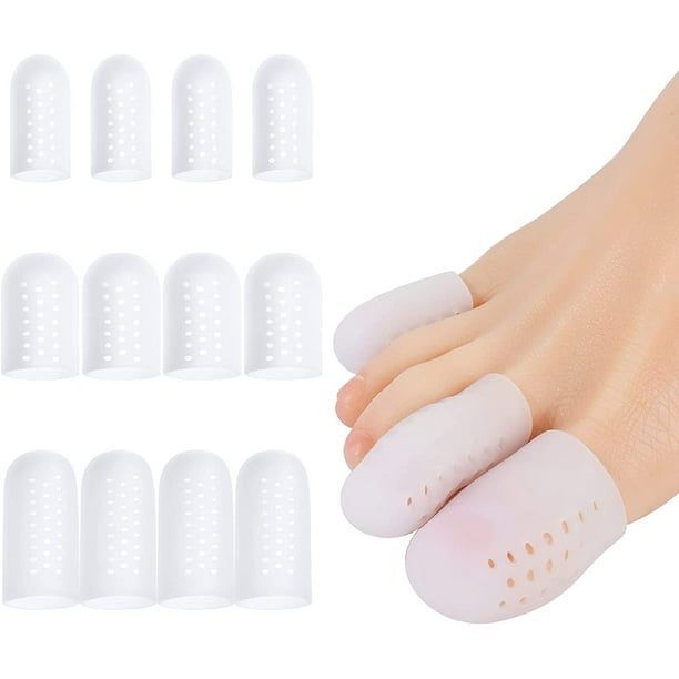 Protección para el dedo gordo del pie, 12 piezas de punteras transpirables, 3 tamaños de protector impermeable para los dedos de los pies para aliviar el dolor de pies y contra las ampollas y los cal TUNC Sencillez
