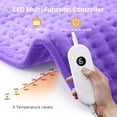 thumbnail image 2 of TaoTronics Extra Large Electric Heating Pad for Back, Neck, and Shoulders - 6 Fast Heat Settings, Auto Off, Machine Washable - 33''×17'' - Purple, 2 of 8