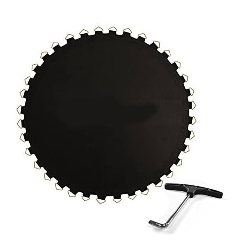 Jumpfly Replacement Trampoline Mat For 14ft Round Frame | 72 V-Rings For 5.5" Springs, Premium Polyethylene, Black