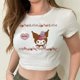 thumbnail image 1 of Top corto Kawaii Kuromi de dibujos animados para mujer, camiseta recortada Sanrio Kuromi, camiseta de Manga, camiseta estampada, ropa de calle, camisetas para mujer, 1 of 7