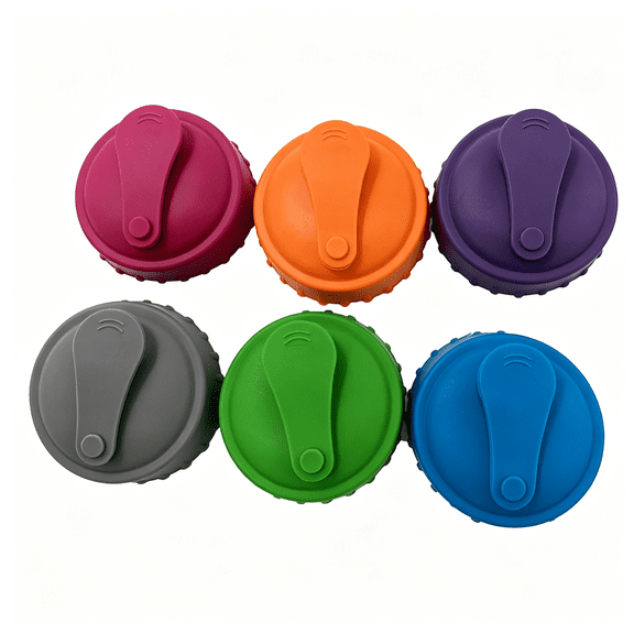 ACDANC 6 Pack Multicolor Silicone Can Lids with Snap Clasp Universal Soda Can Covers,Reusable Sealing Caps for Standard Drink Cans,Convenient Can Caps Lids Soda Round Botton