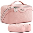thumbnail image 1 of Set de 3 bolsas organizadoras de viaje para maquillaje BOYATU, color rosa, 1 of 8