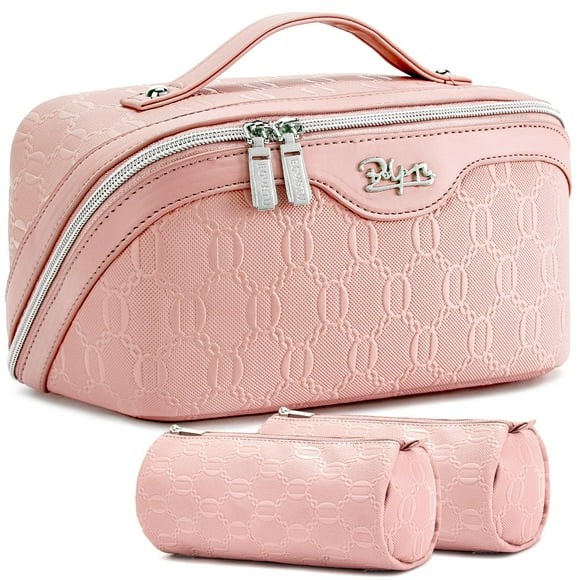 Set de 3 bolsas organizadoras de viaje para maquillaje BOYATU, color rosa