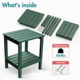 thumbnail image 2 of Hidpriva Set of 2 Adirondack Outdoor Side Table, 2-Tier HDPE Weather Resistant Patio End Table, Dark Green, 2 of 5