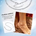 thumbnail image 4 of Tobillera de Plata Esterlina Silvora Cadena Fígaro Pulsera de Pie Joyería de Playa para Mujer, 4 of 7