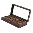 thumbnail image 1 of Caja organizadora para guardar relojes, regalo, tapa transparente, accesorio a prueba de polvo, portátil para hombres. 12 ranuras, 1 of 9