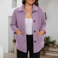 thumbnail image 5 of FNFYFH Womens Sherpa Jacket Lapel Button Down Coat Fuzzy Fleece Warm Winter Jackets Solid Long Sleeve Outwear with Pockets, 5 of 6