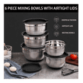 thumbnail image 4 of Chef Set De Bowls De Acero Inoxidable Para Cocina 6 pz con tapa Malubero Plateado, Negro, 4 of 5