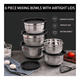 thumbnail image 4 of Chef Set De Bowls De Acero Inoxidable Para Cocina 6 pz con tapa Malubero Plateado, Negro, 4 of 5