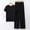 Black, variant on TMOYZQ Lounge Set for Women Travel Outfits 2 Piece Sets Short Sleeve Sweater Top Wide Leg Long Pants Loungewear