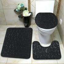 WSBDENLK Bathroom Toilet Floor Mat 3-Piece Bathroom Carpet, Super Soft Non Slip Bathtub Carpet and Absorbent Bath Mat, Bathroom Carpet, Plush Bath Mat for Bathroom Rug Set