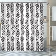 thumbnail image 4 of Modern Abstract Leaves Shower Curtain Black White Farmhouse Minimalist Shower Curtain Boho Spring Neutral Waterproof Polyester Fabric Bathroom Decor Shower Curtain Set, 72 x 72 Inches, 4 of 6
