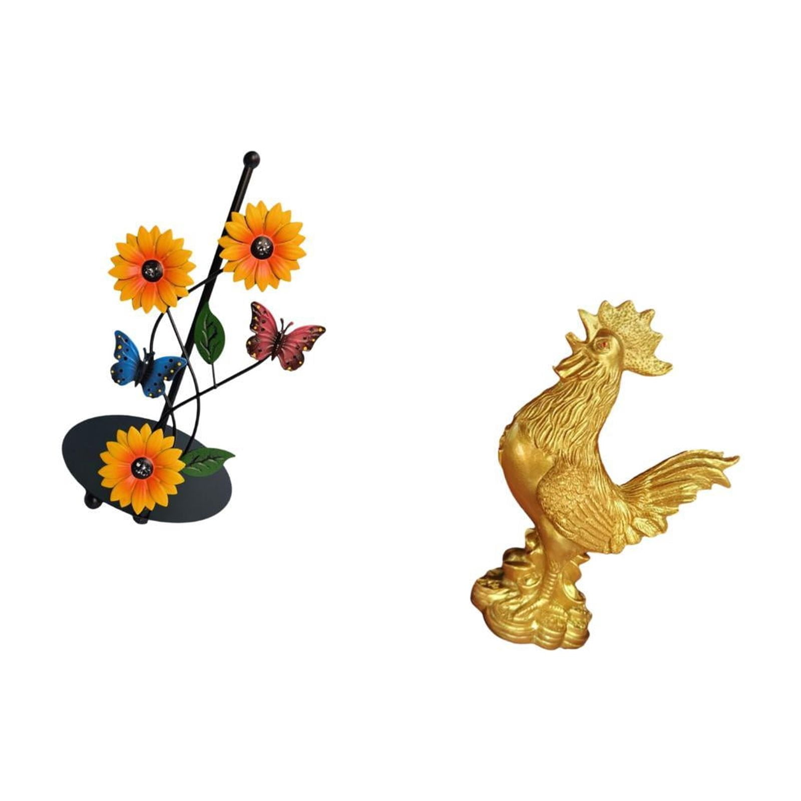 Fiocias Chicken Paper Towel Holder Dispenser Non Slip Vertical Tissue Holder Rack Feng Shui Decor Home Decorations Statue Cock Sculpture for Birthday