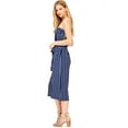 thumbnail image 2 of Ambiance Apparel Women's Juniors Striped Wide Leg Tube Top Jumpsuit (L, Navy), 2 of 4