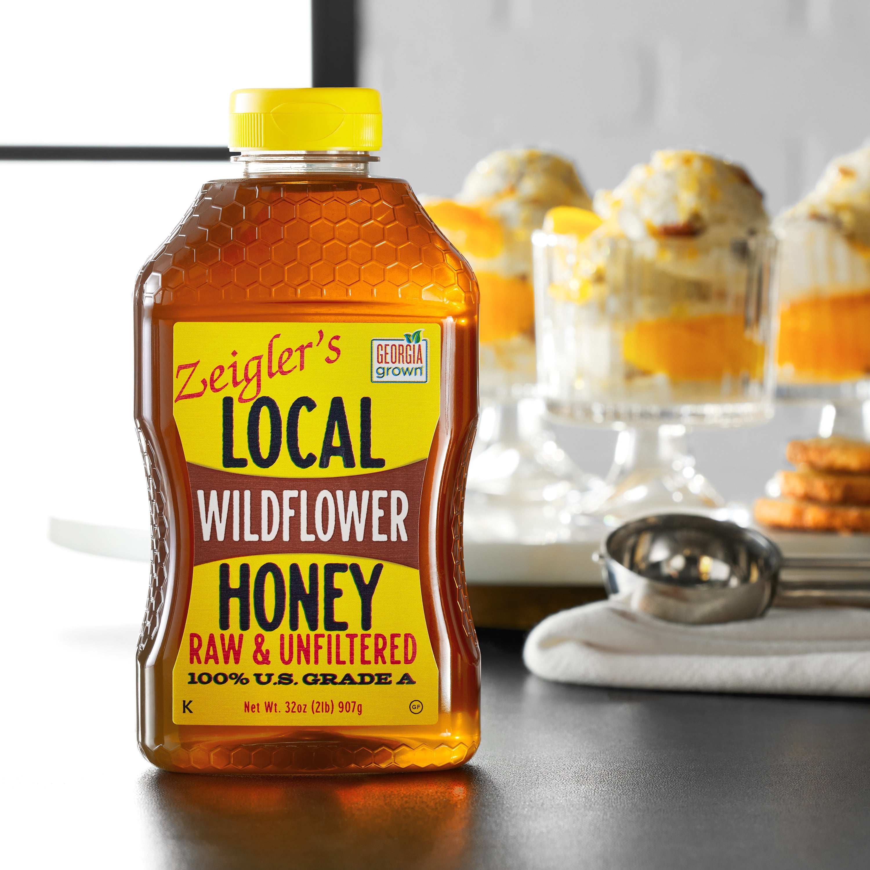Zeigler's Wildflower Honey 32oz Local, Raw, Unfiltered, Squeeze Bottle