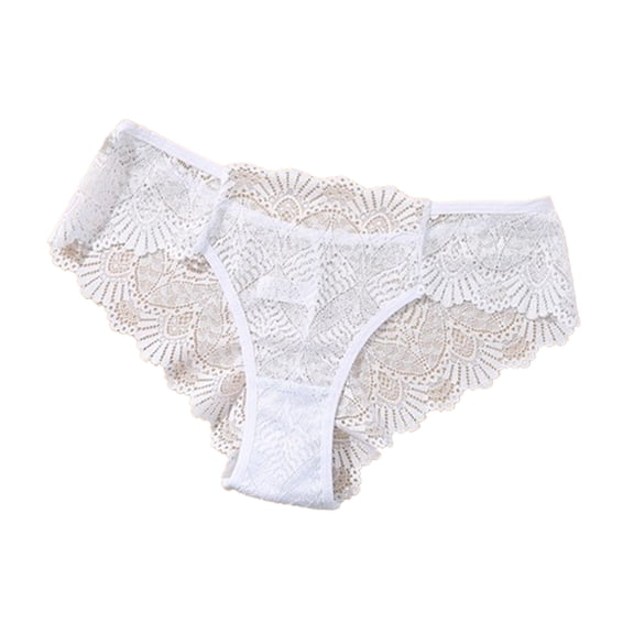 Lmnyox Lace Thongs for Women Fashion Seamless Low Waist Bikini Panties Soft Comfortable No Show Underwear