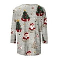 thumbnail image 3 of Christmas Tree Shirts for Women 3/4 Sleeve Holiday Graphic Tee Winter Casual Tops Xmas Party Outfit Pullover, 3 of 4