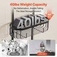 thumbnail image 4 of 3-Tier Hanging Shower Caddy, Over-the-Shower-Head Bathroom Organizer with Soap Holder & Hooks, 40 lbs Capacity - Matte Black, 4 of 5