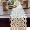 thumbnail image 3 of HAHADAXA Chemin de Table Macramé pour Mariage de Style Bohème Beige Crème (15 x 200 cm) Chemin de Table, Crochet Vintage Rustique, Mariage, 3 of 7