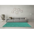 thumbnail image 3 of Ahgly Company Machine Washable Indoor Rectangle Abstract Turquoise Blue Contemporary Area Rugs, 6' x 9', 3 of 4