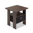 thumbnail image 5 of Furinno Andrey Engineered Wood End Table with Bin Drawer in Dark Brown/Black, 5 of 9