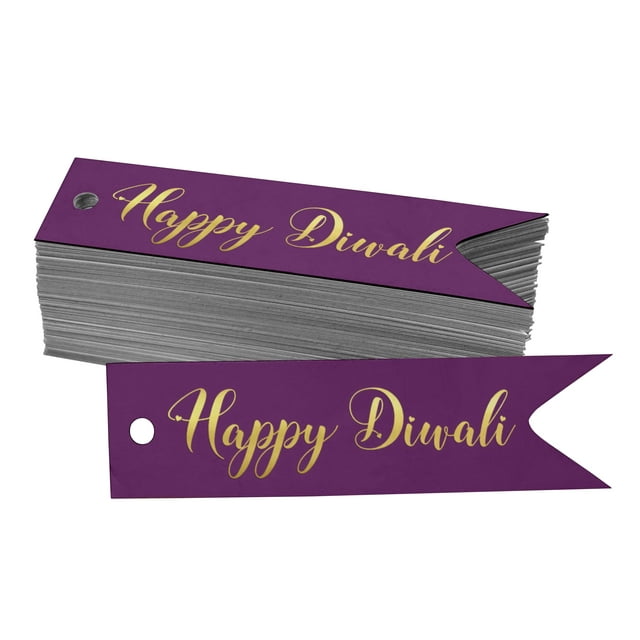 Inkdotpot Gold Foil Paper Hang Tags Happy Diwali Favor Tags 100 Pieces