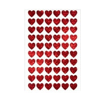 hulanddfd 10 Pcs Holographic Heart Stickers, 0.5" Small Red Heart Shaped Labels Valentines's Day Adhesive Stickers for Scrapbooking Gift Bags Wedding Party Decor