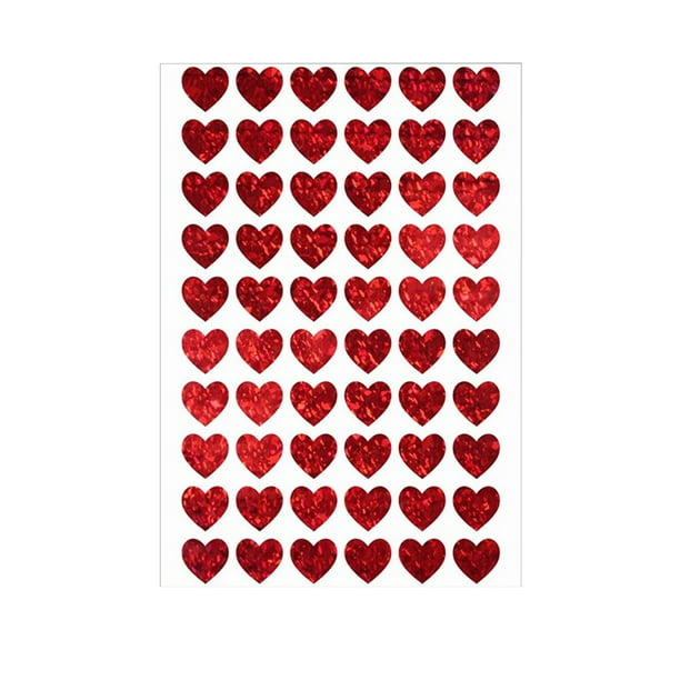 Cheapark 10 Pcs Holographic Heart Stickers Valentine's Day Adhesive Decor Iridescent Gift and Eye-Catching for Gifts Cards and Pa rty Favors
