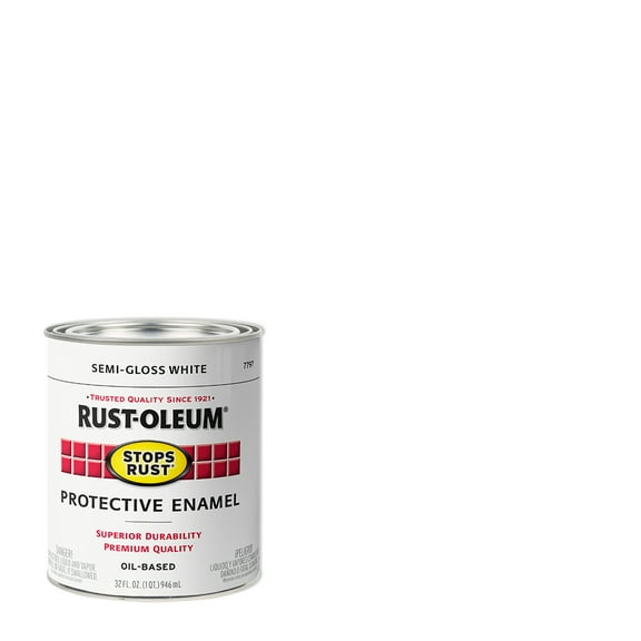 2 Pack, White, Rust-Oleum Stops Rust Semi-Gloss Protective Enamel- 7797502, Quart