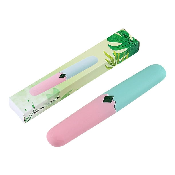 Cuchillo pelador de acero inoxidable 2 en 1 herramienta polivalente para frutas y verduras • Mango de agarre fácil • Diseño compacto