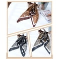thumbnail image 7 of Women's Leopard Print Bandanas 3 Pack 35” Wrap Neck Silk Headscarf Satin Square Head Scarf, 7 of 7