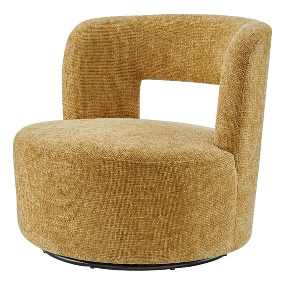 NPD Furniture Jazzlyn Fabric Swivel Accent Chair in Grenada Mustard