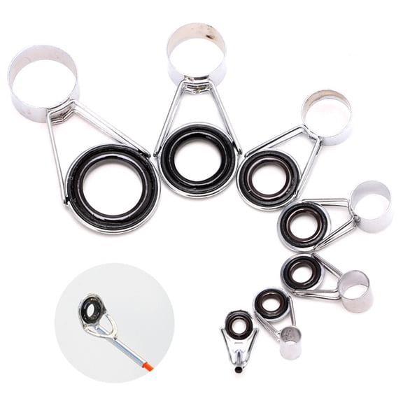 7Pcs Mixed Size Telescopic Fishing Rod Guides Top Ring Set Raft Fishing Repair Accessories
