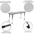 thumbnail image 5 of Emma + Oliver 3 Piece Mobile 86" Oval Wave Collaborative Grey Adjustable Activity Table Set, 5 of 14