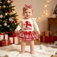 thumbnail image 2 of Tisuna My First Christmas Outfit Set For Girls Santa Letter Print Long Sleeve Romper And Skirt With Headband Set Soft Kids Age 0-18 Months Festive Party Fall Outfits, 2 of 4