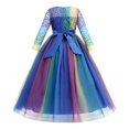 thumbnail image 3 of Vestido IBTOM CASTLE Floral Arcoíris con Encaje y Mangas 3/4 para Niñas, 3 of 6