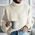 thumbnail image 5 of Turilly womens sweaters under $10 Women's Casual Solid Knitted Tops Long Sleeves Pullover Sweater, 5 of 6
