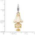 thumbnail image 4 of Sterling Silver Amore La Vita Rh-Pl Gold-Plated Enameled 3-D Lamp Charm (42 X 12) Made In China qcc795, 4 of 5