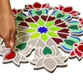 thumbnail image 1 of Rangoli Mat | Floating Rangoli | 3D Rangoli | Mandala Art | Rangoli Stencil, 1 of 7