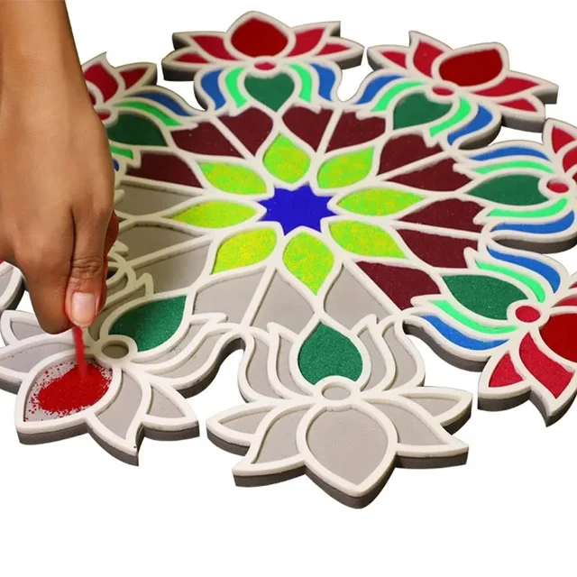 Rangoli Mat | Floating Rangoli | 3D Rangoli | Mandala Art | Rangoli Stencil