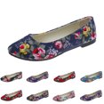 thumbnail image 4 of Xfvqtps Womens Casual Shoes Rose Flower Multicolor Flat Bottom Soft Sole Pointy Toe Slip on Comfortable Breathable Canvas Single Shoes Spring and Summer New Slip on Flat Shoes Beige, 4 of 4