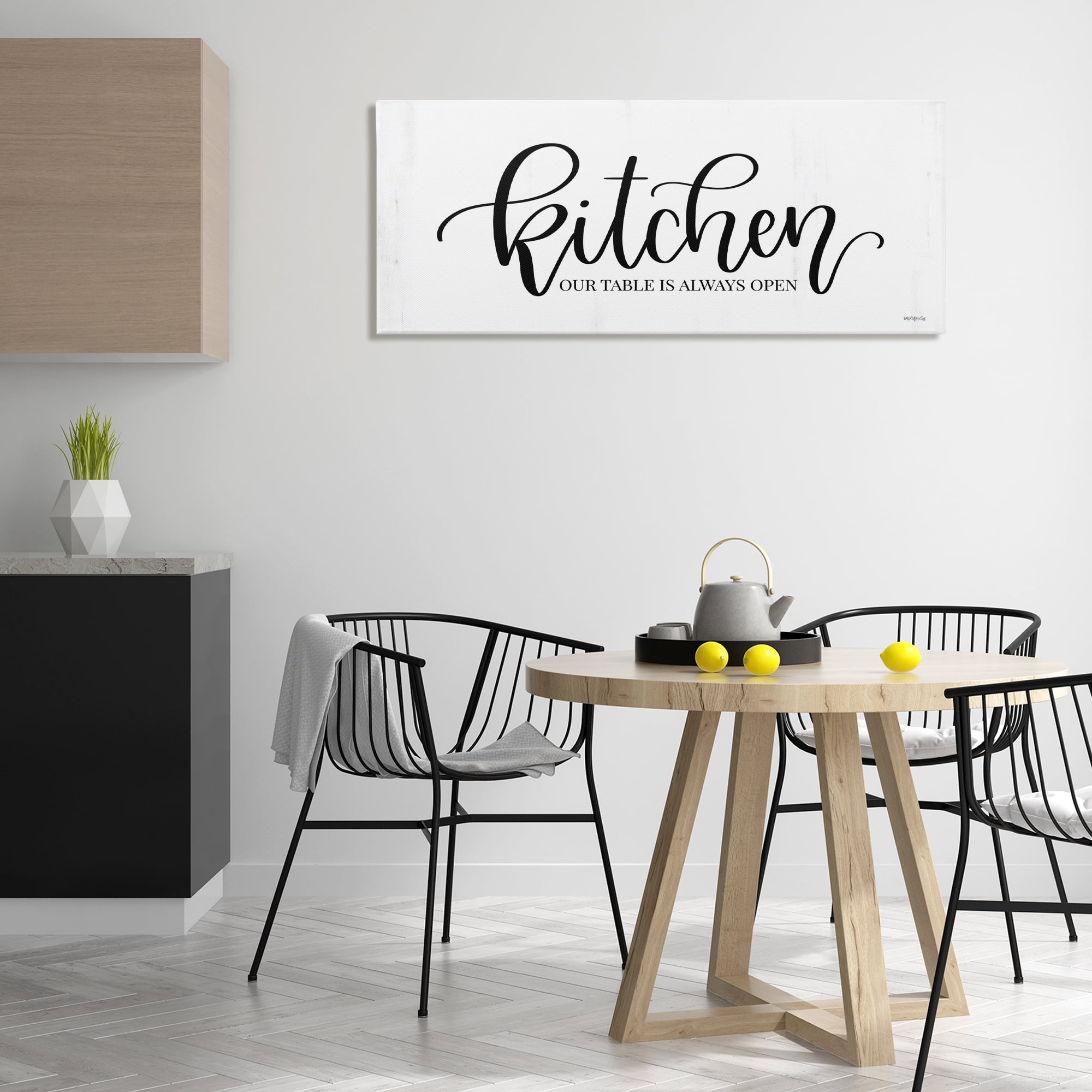 Stupell Industries Kitchen Always Open Typography Painting Gallery Wrapped Canvas Art Print Wall Art, 48 x 20