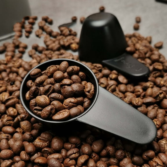 2Pcs Plastic Coffee Scoop,Widely Use Plastic Compact Scale Design Measuring Spoon,Household Tablespoon Measuring Spoon,Multiple Usage for Ground Coffee,Cocoa,Protein,Bean,Powder,Espresso,Black